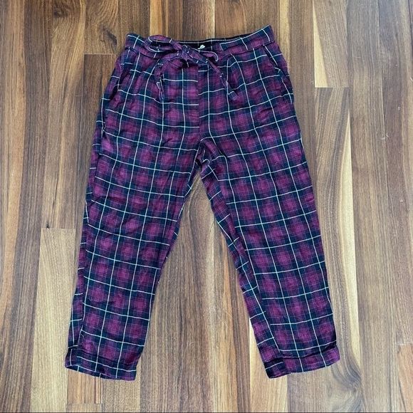 BCBGeneration Cropped Plaid Pants Pull On Tie - Picture 5 of 9